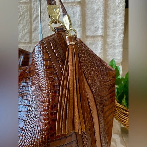 🚫SOLD🚫5⭐️Seller! Brahmin TOFFEE ROCKDALE THELMA X-L Shoulder Bag/Tote - Picture 5 of 16